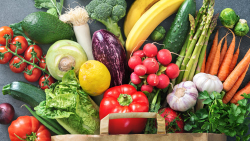 Tas vol groente en fruit Tas vol groente en fruit