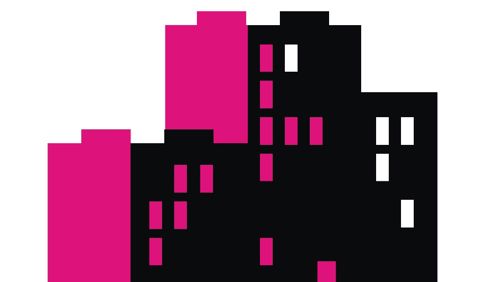 Visual gemeentehuis zwart met roze Visual gemeentehuis zwart met roze